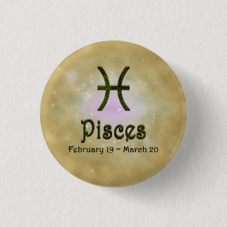 Badge Rond 2,50 Cm Pick Color Pisces Zodiac astrologique