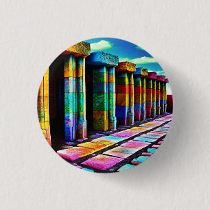 Badge Rond 2,50 Cm Pierres psychédéliques