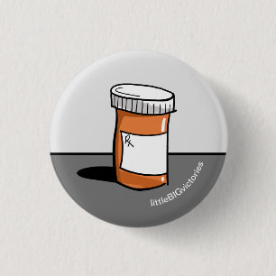 Badge Rond 2,50 Cm Pilule rappel de médicament bouteille santé mala