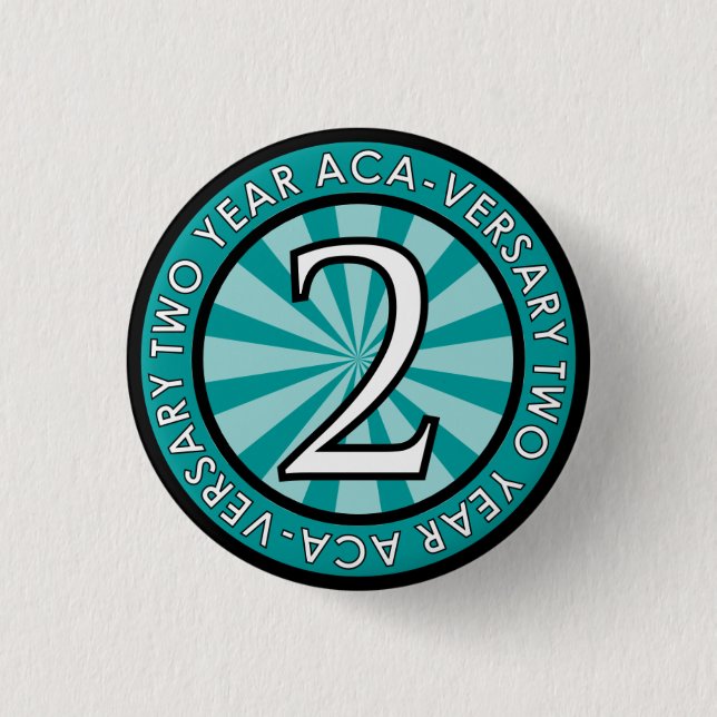 Badge Rond 2,50 Cm Pin ACA-Versary collectable de deux ans (Devant)