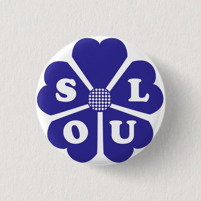 Badge Rond 2,50 Cm Pin bleu de fleur d'âme (Devant)