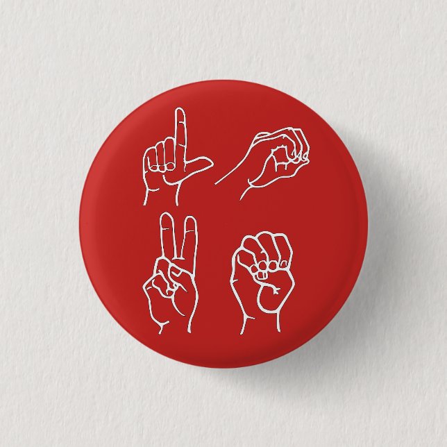Badge Rond 2,50 Cm Pin d'amour d'ASL (Devant)