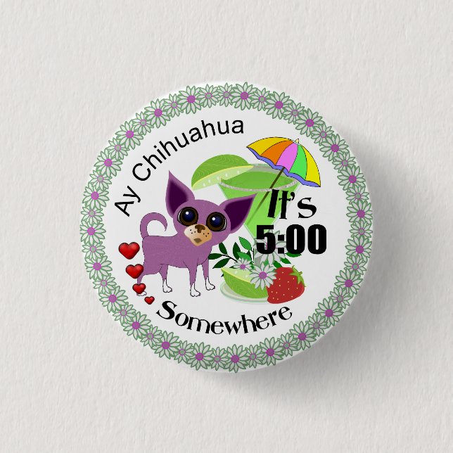 Badge Rond 2,50 Cm Pin de chiwawa d'Ay (Devant)