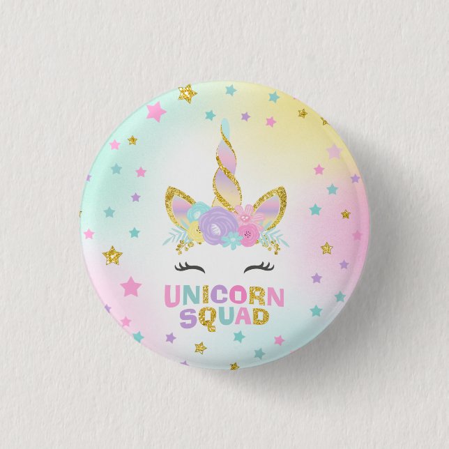 Badge Rond 2,50 Cm Pin de faveur de licorne de peloton de licorne (Devant)