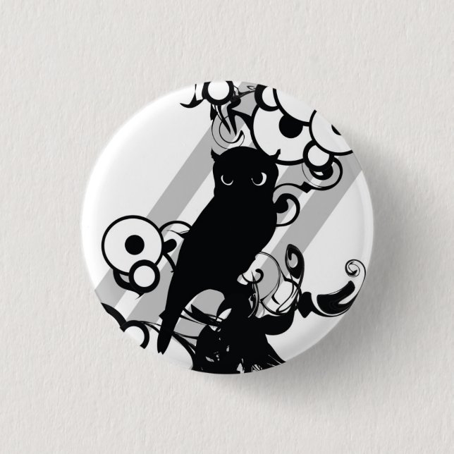 BADGE ROND 2,50 CM PIN DE HIBOU DE POP (Devant)