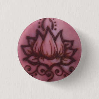 Badge Rond 2,50 Cm Pin de Lotus de main de henné