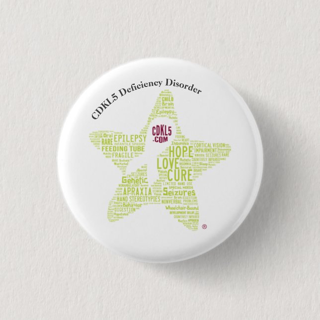 Badge Rond 2,50 Cm Pin de sensibilisation CDKL5 (Devant)