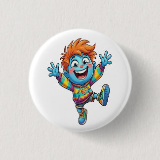 Badge Rond 2,50 Cm Pin Decorativo Niño Azul Feliz Alegría y Energía P