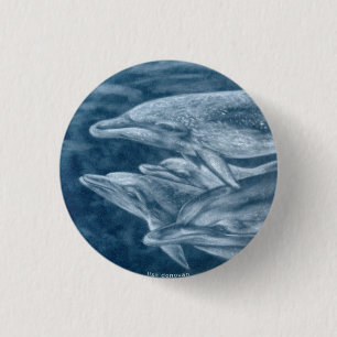 Badge Rond 2,50 Cm Pin repéré de dauphins