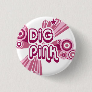 Badge Rond 2,50 Cm Pin rose de conscience de cancer du sein de