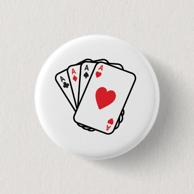Badge Rond 2,50 Cm Pin simple de logo d'as (Devant)