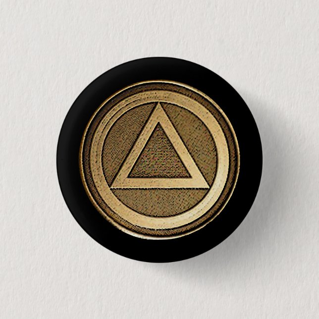 Badge Rond 2,50 Cm Pin sobre de bouton de sobriété de récupération (Devant)