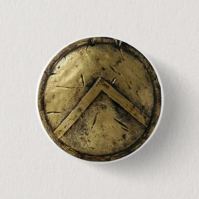 Badge Rond 2,50 Cm Pin spartiate de bouclier (Devant)