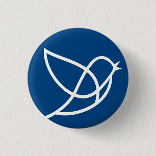 Badge Rond 2,50 Cm Pinceau bleu nuit