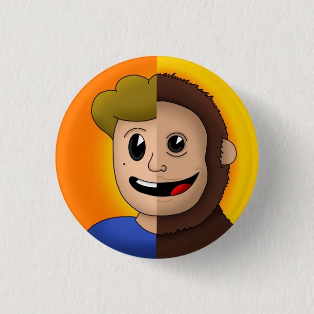 Badge Rond 2,50 Cm Pinceau de loup de singe (Devant)