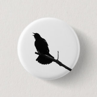 Badge Rond 2,50 Cm Pinceau Silhouette d'oiseau