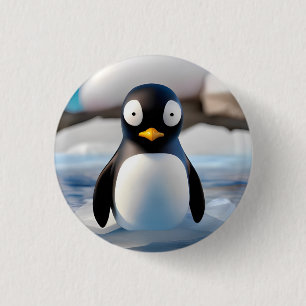 Badge Rond 2,50 Cm Pingouin