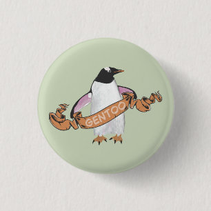 Badge Rond 2,50 Cm Pingouin Gentoo