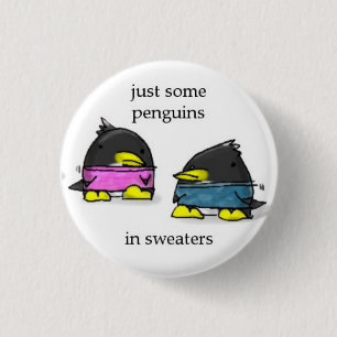 Badge Rond 2,50 Cm pingouins dans des chandails