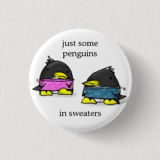 Badge Rond 2,50 Cm pingouins dans des chandails