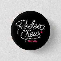 Badge Rond 2,50 Cm Pink Black Last Rodeo Crew Western Bach Party