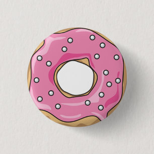 Badge Rond 2,50 Cm Pink Doughnut