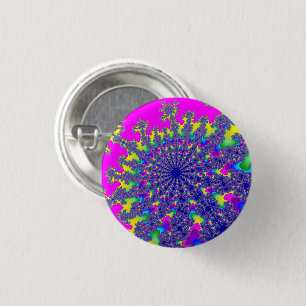 Badge Rond 2,50 Cm Pink Rainbow Burn