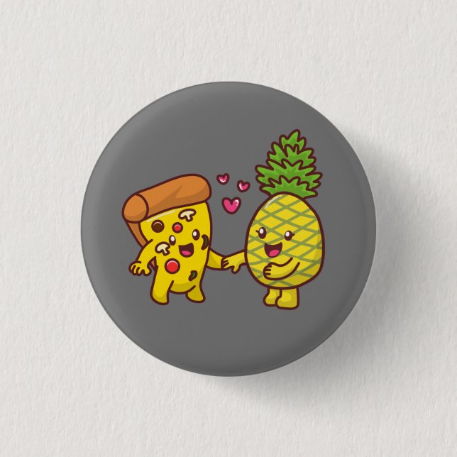 Badge Rond 2,50 Cm Pizza à l'ananas (Devant)