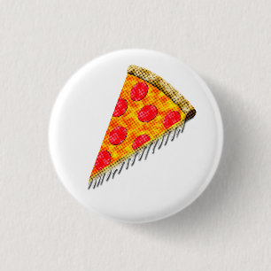 Badge Rond 2,50 Cm Pizza Slice Vintage