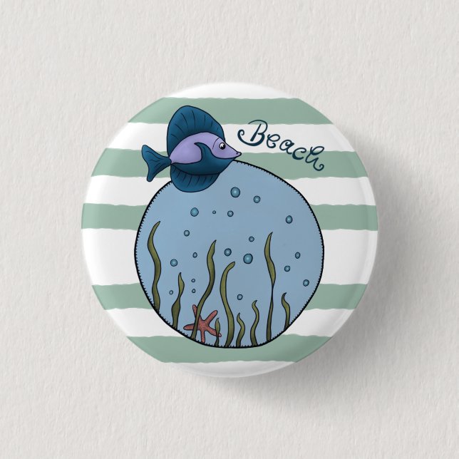 Badge Rond 2,50 Cm Plage (Devant)