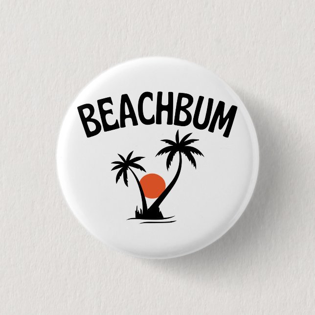 Badge Rond 2,50 Cm Plage Beachbum Été (Devant)