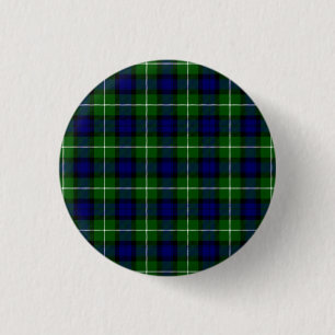 Badge Rond 2,50 Cm Plaid vert bleu Lamont tartan