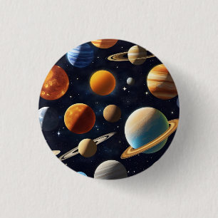 Badge Rond 2,50 Cm Planètes spatiales 2