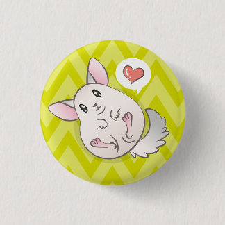 Badge Rond 2,50 Cm Plaque 3,2cm Chinchilla Coeur Vert