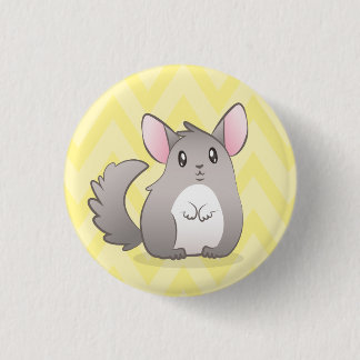 Badge Rond 2,50 Cm Plaque 3,2cm Chinchilla Jaune