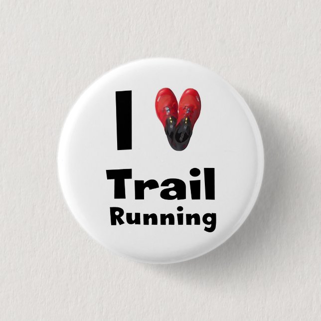 Badge Rond 2,50 Cm Plaque « I love Trail Running " (Devant)
