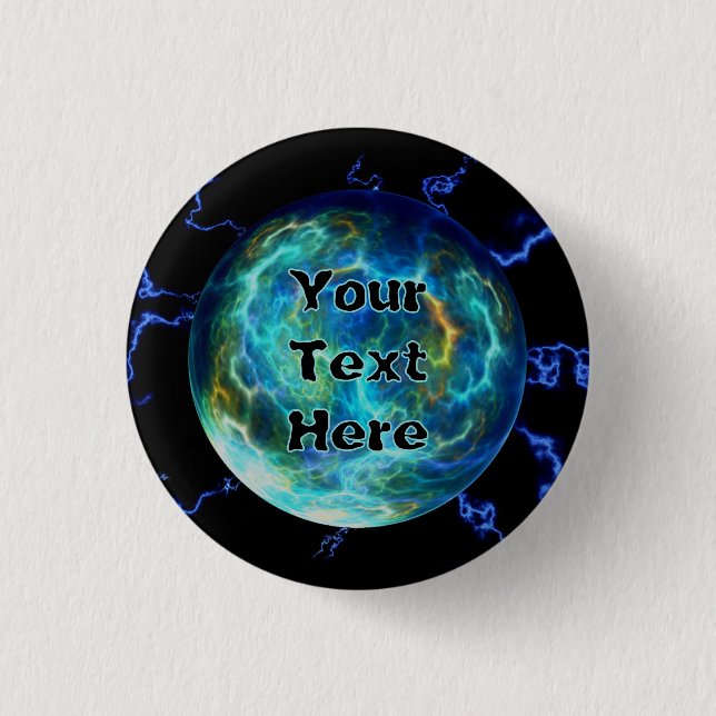 Badge Rond 2,50 Cm Plasma électrique (Devant)