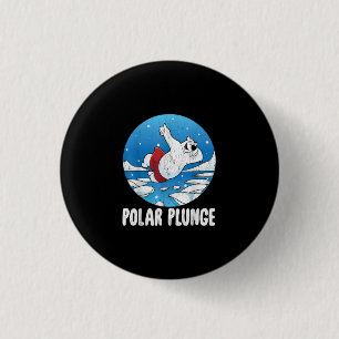 Badge Rond 2,50 Cm Plongée polaire Ice Jump Ours polaire Nage hivern