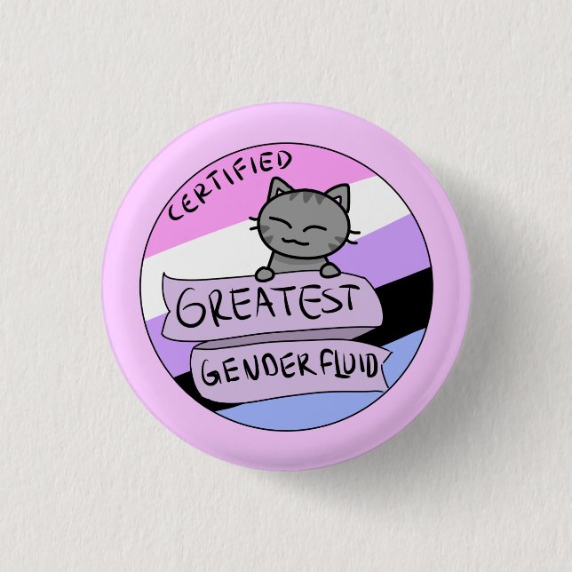 Badge Rond 2,50 Cm Plus grand Genderfluid (Devant)