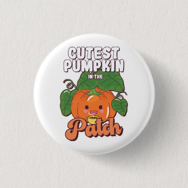 Badge Rond 2,50 Cm plus mignon citrouille du jardin (Devant)