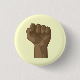 Badge Rond 2,50 Cm Poing noir augmenté
