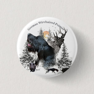Badge Rond 2,50 Cm Pointeur À poils durs allemand