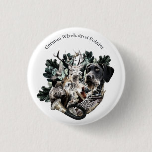 Badge Rond 2,50 Cm Pointeur À poils durs allemand