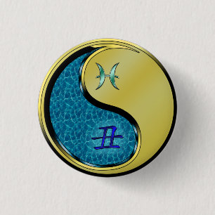 Badge Rond 2,50 Cm Poissons & Bœuf Métal