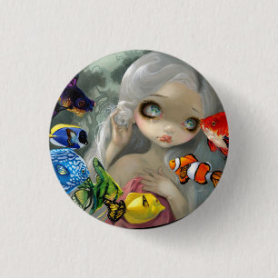 Badge Rond 2,50 Cm "Poissons Volants : " bouton Arc-en-Ciel
