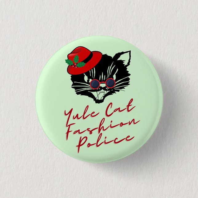 Badge Rond 2,50 Cm Police de mode Yule Cat (Devant)