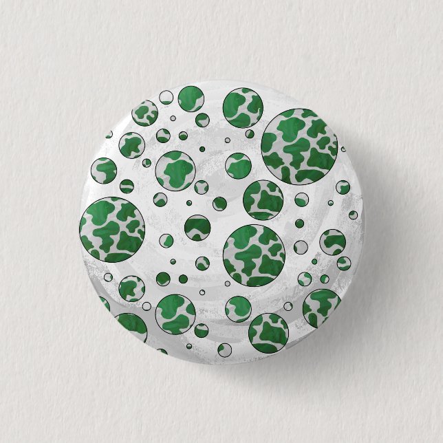 Badge Rond 2,50 Cm Polis Dot Vache vert et blanc Impression (Devant)
