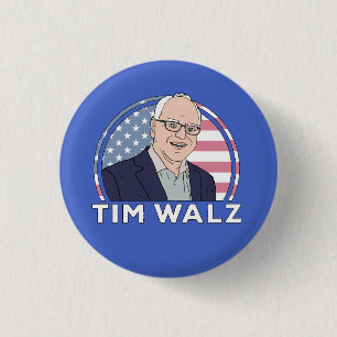 Badge Rond 2,50 Cm Politique Tim Walz