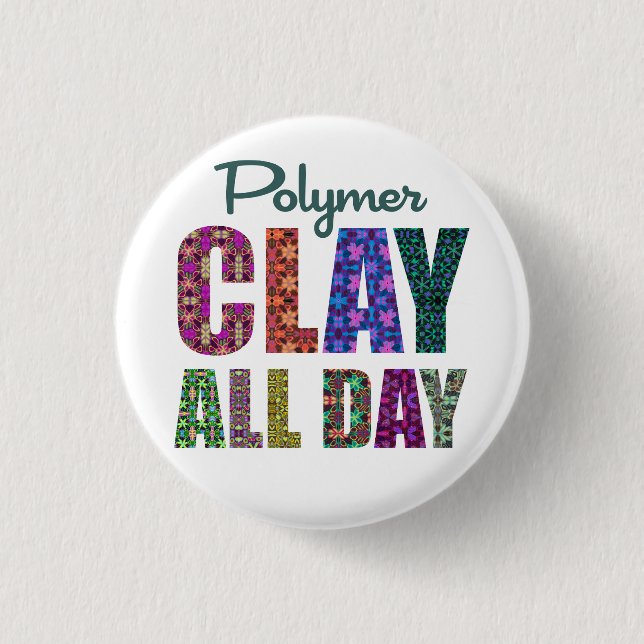 Badge Rond 2,50 Cm Polymer Clay All Day (Devant)