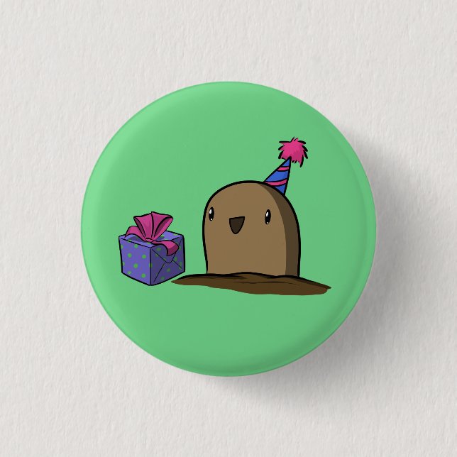 Badge Rond 2,50 Cm Pomme de terre d'anniversaire (Devant)